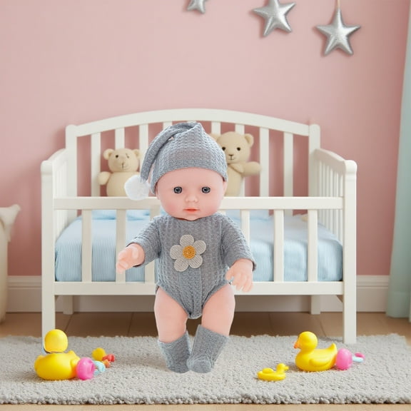 Blinking Voice Doll Toy, Simulation Vinyl Baby Doll With Sound, Realistic Pretend Play Doll For Kids, Educational Kindergarten Doll Toy, Holiday Birthday Gift For Girls