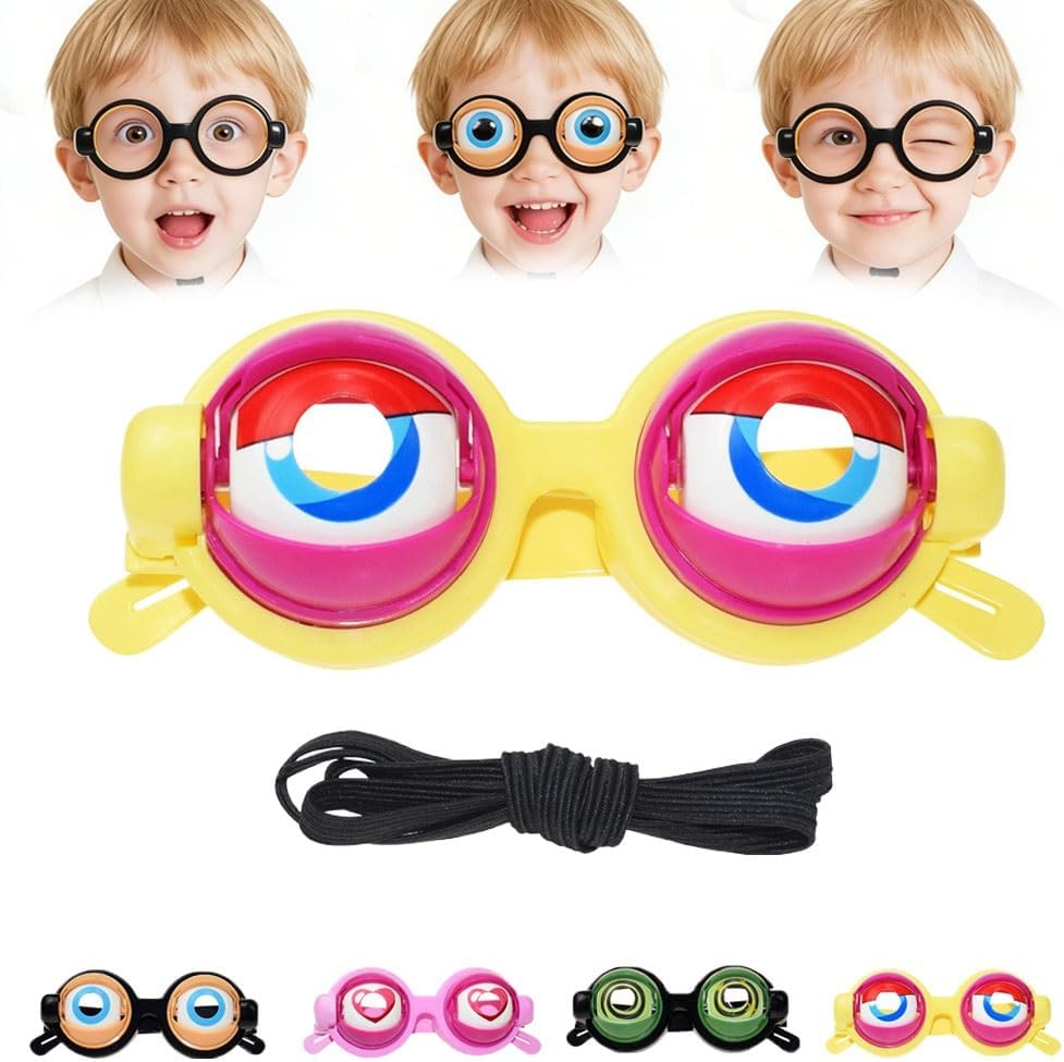 Blinking Winking Glasses, Funny Kinetic Crazy Eyes Glasses With Strap ...