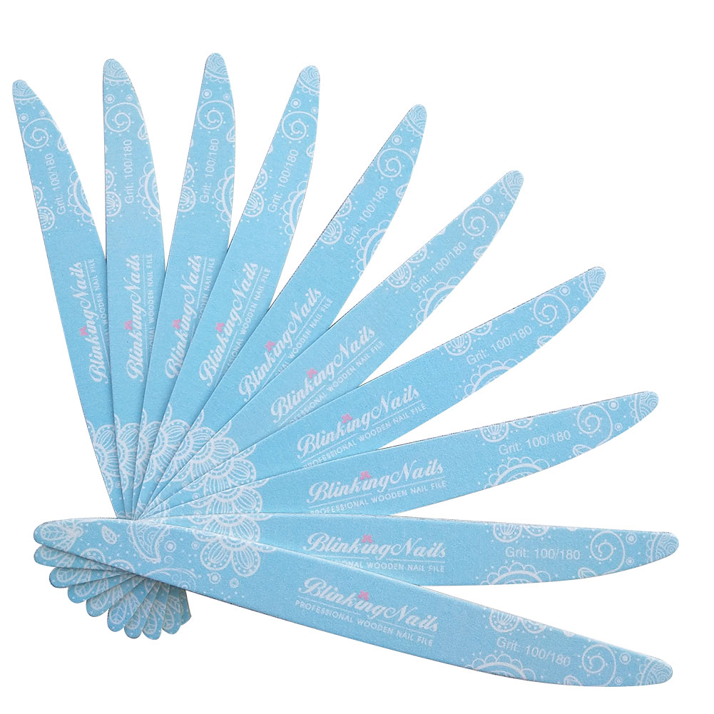 BlinkingNails Nail Files and Nail Buffers, Wood Nail File Emery Board