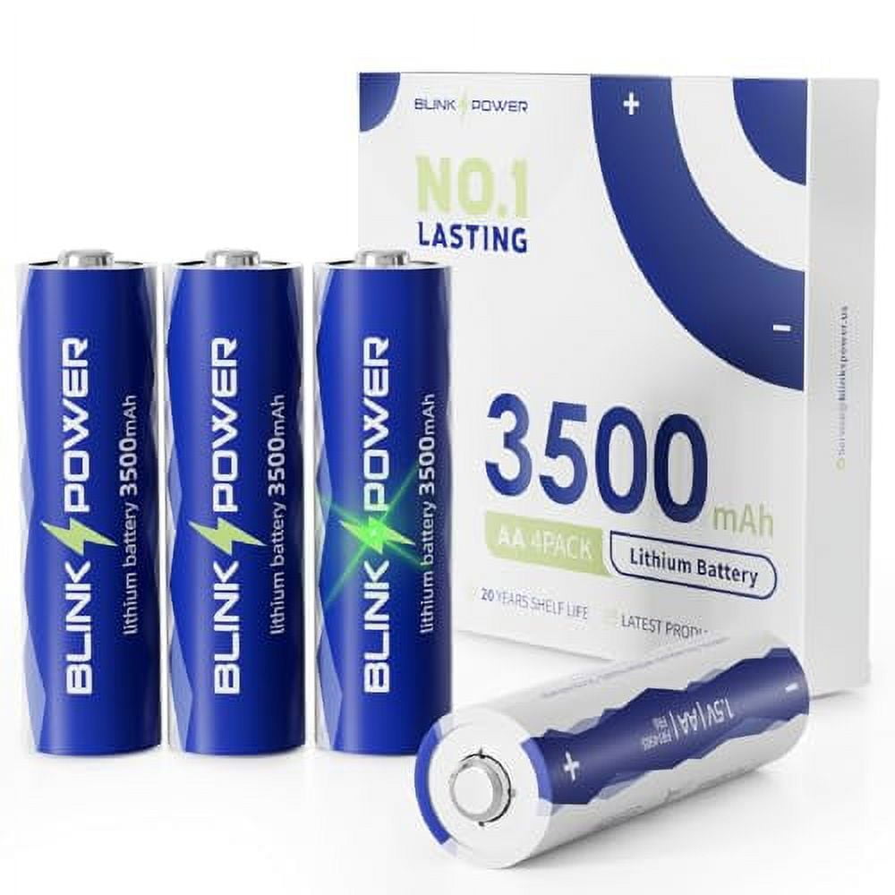 BlinksPowerâ„¢ Lithium Batteries AA 4 Pack, 3500mAh NO.1 Lasting 1.5V