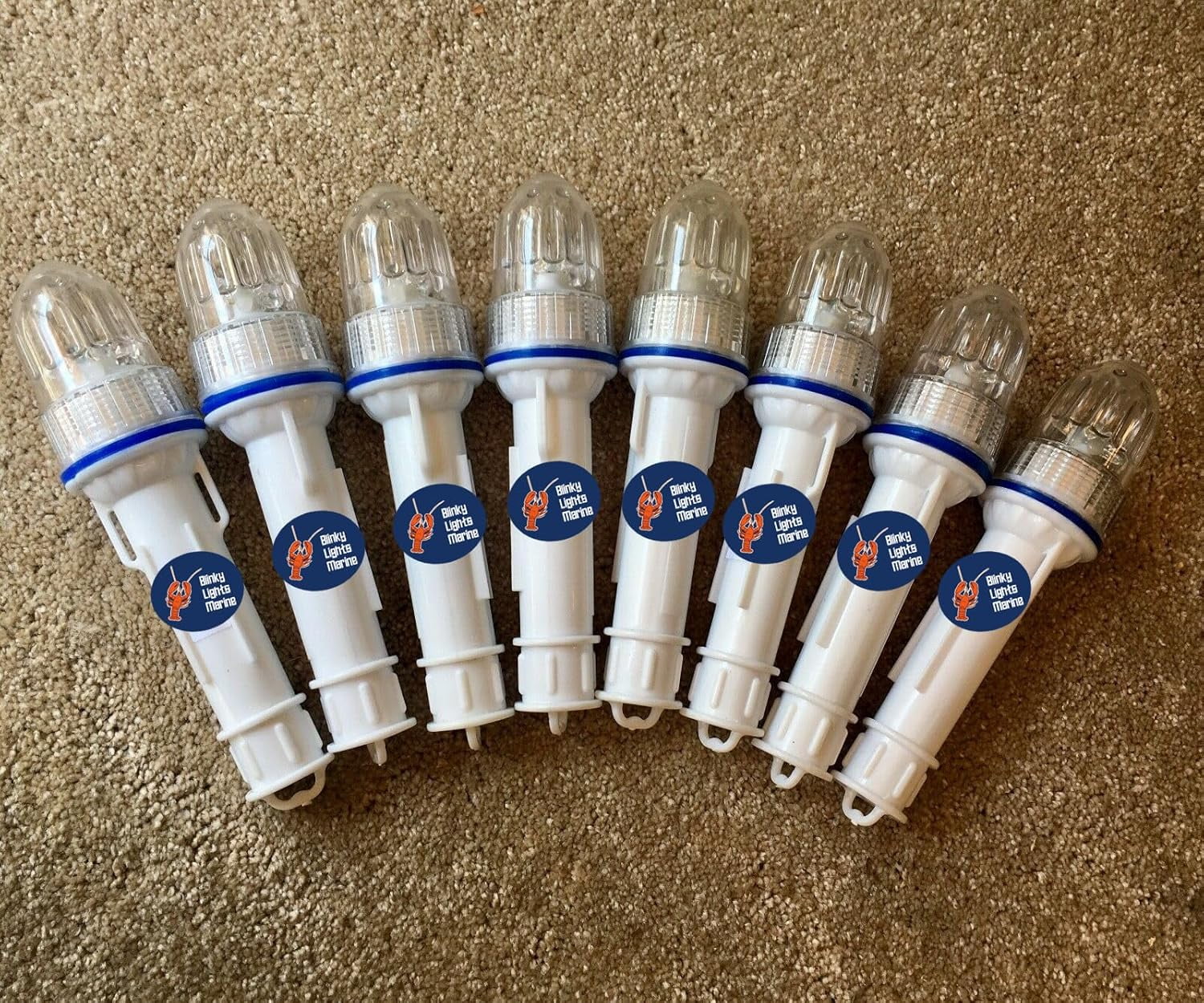 Blinky Lights Marine Fishing Strobe Markers (Pack Of 8) - Green LED For Lobster/Crab Hoop Nets, Glow Stick Alternative