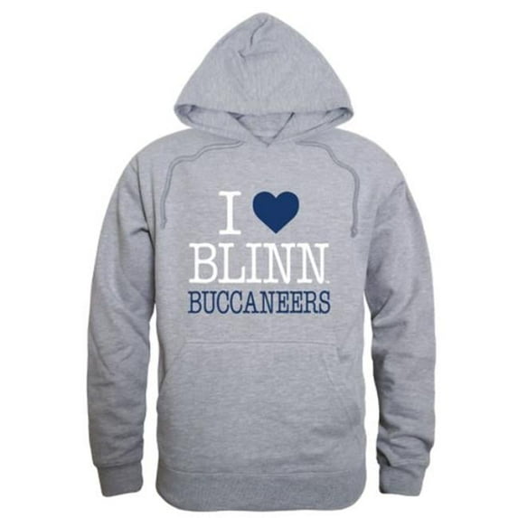Blinn College Buccaneers I Love Hoodie, Heather Grey - Extra Large