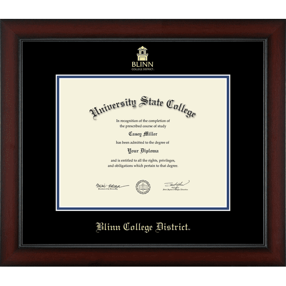 Blinn College Diploma Frame, Document Size 11" x 8.5"