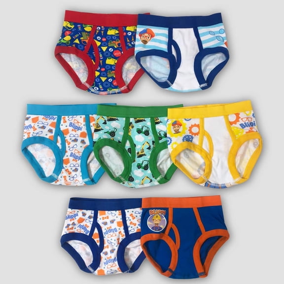 Blippi 7PK TOD Boys Briefs, Multicolored, 2T/3T