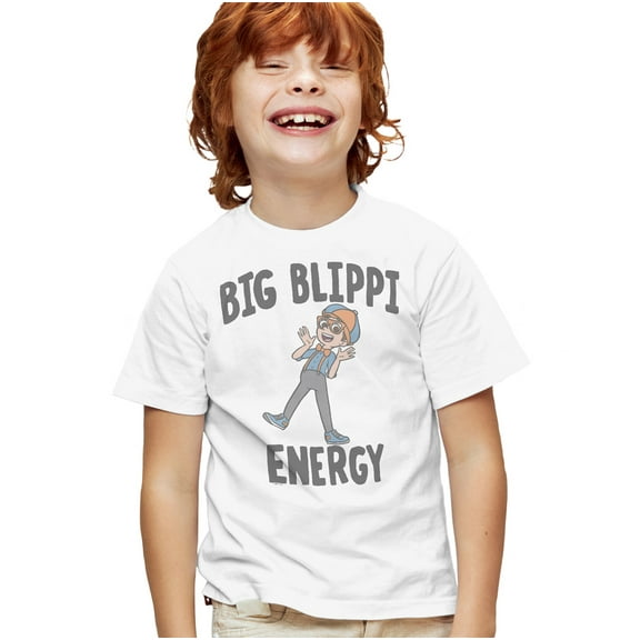 Blippi Big Blippi Energy Kids T Shirt for Youth Boys and Girls, White, X-Large