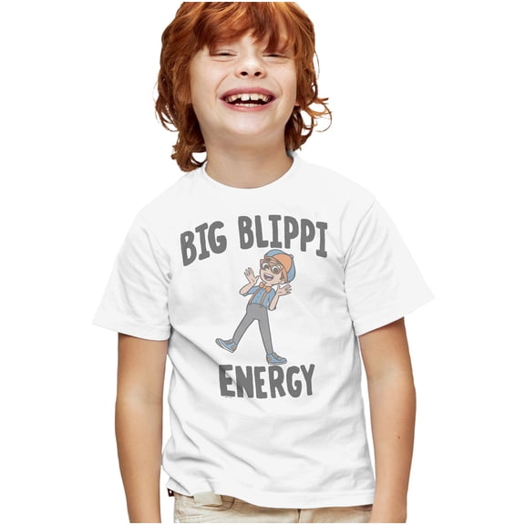 Blippi Big Blippi Energy Kids T Shirt for Youth Boys and Girls, White, X-Small