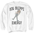 thumbnail image 1 of Blippi Big Blippi Energy Unisex Adult Crewneck Sweatshirt, White, Large, 1 of 3