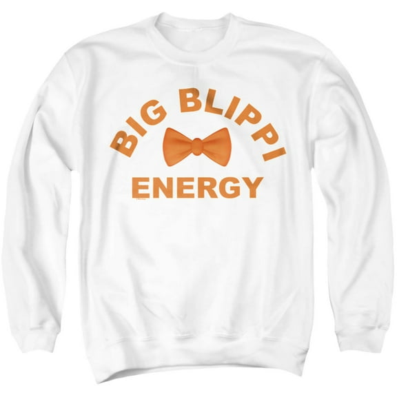 Blippi Big Blippi Energy Unisex Adult Crewneck Sweatshirt, White, Medium
