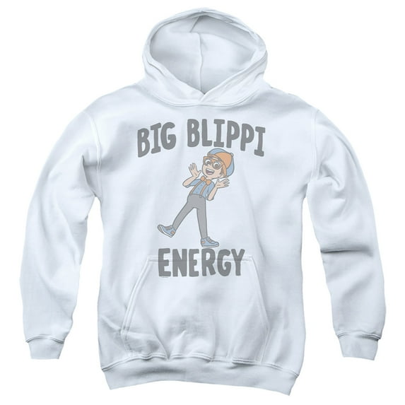 Blippi Big Blippi Energy Youth Kids Boy/Girls Pull-Over Hoodie, White, Large