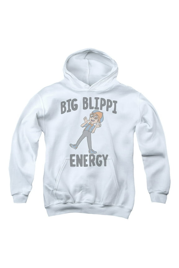 Blippi Big Blippi Energy Youth Kids Boy/Girls Pull-Over Hoodie, White, Medium