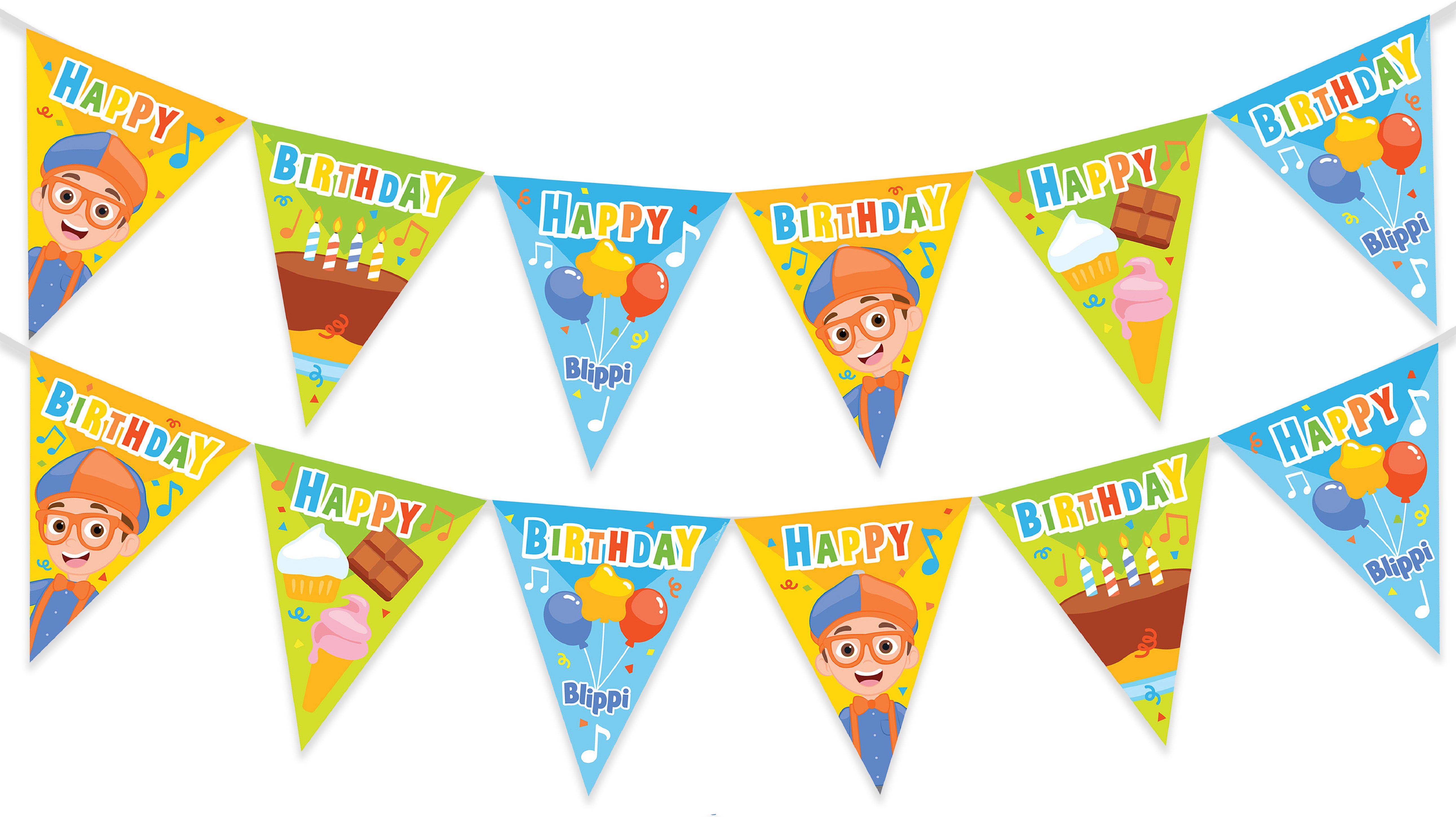 Blippi Birthday Banner Pennant Blippi Party Supplies