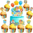 thumbnail image 1 of Blippi Birthday Cake Topper & Blippi Cupcake Toppers Kit, 1 of 9