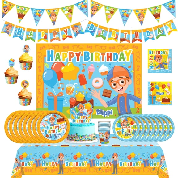 Blippi Birthday Party Supplies Ultimate Set for 16 Guests