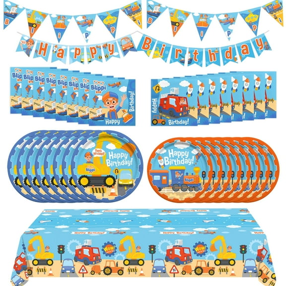 Blippi Birthday Party Supplies Vehicle Complete Set for 24 Guests