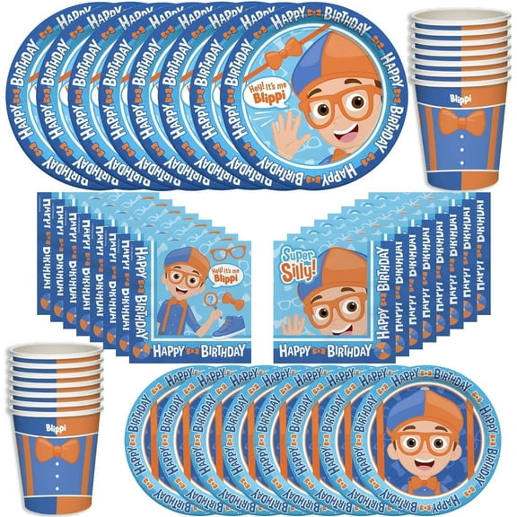 Blippi Birthday Party Tableware Classic Set for 16 Guests
