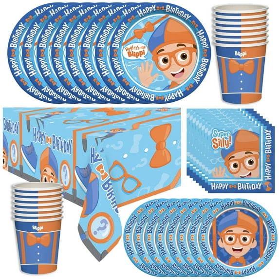 Blippi Birthday Party Tableware Deluxe Set for 24 Guests