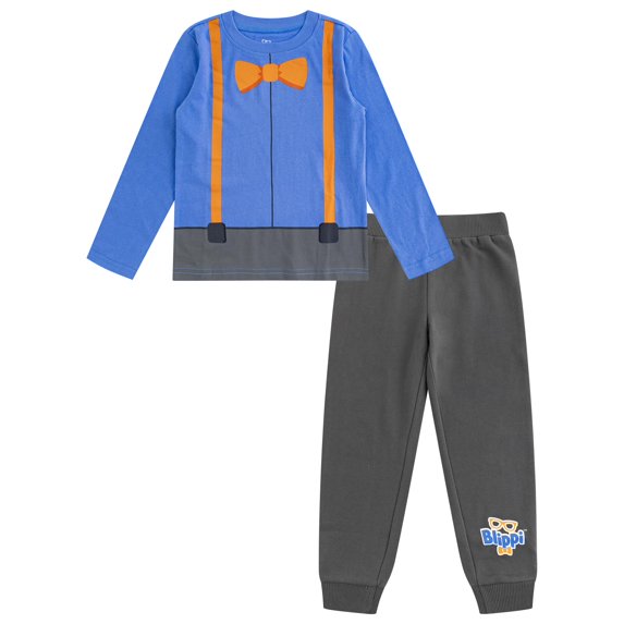 Blippi Boys 2 Piece Roleplay Long Sleeve Jogger Set, 4-7