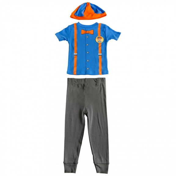 Blippi Boys Blippi Look Alike Cotton Toddler Pajamas with Beanie (2T)