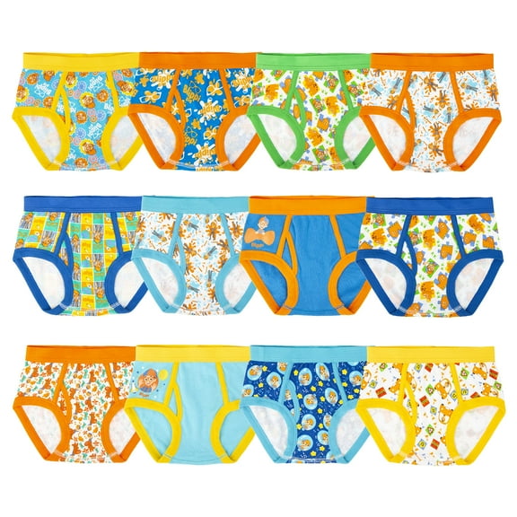 Blippi Boys' Exclusive 12-Days Advent Box of Surprise Underwear Pack Makes Potty Training Fun with Stickers, 2/3T, 4T and 5T, 12-Pack