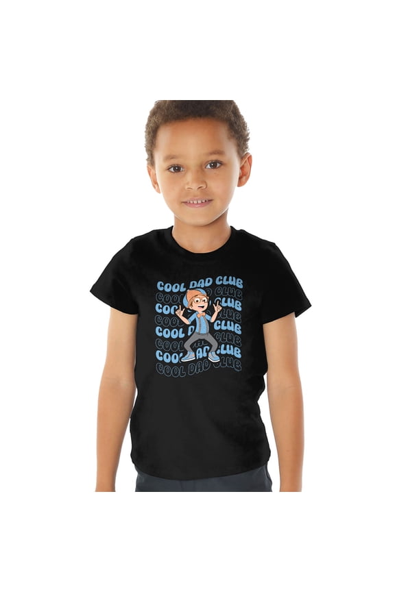 Blippi Cool Dad Club Kids T Shirt (3) for Toddler Boys and Girls, Black