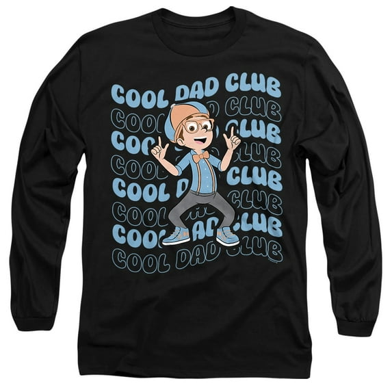 Blippi Cool Dad Club Unisex Adult Long-Sleeve T Shirt, Black, Large