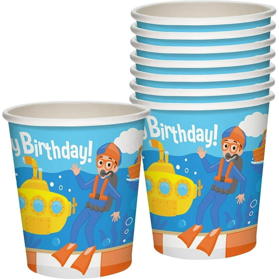 Blippi Cups Vehicle 8 Count - Blippi Party Supplies