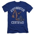 thumbnail image 1 of Blippi Excavator Certified Unisex Adult Canvas Brand T Shirt, Royal, Small, 1 of 3