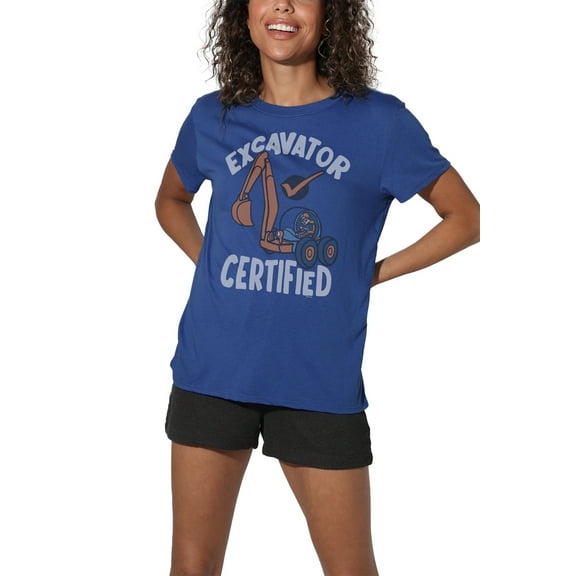 Blippi Excavator Certified Women's Loose T-Shirt, Royal, Small