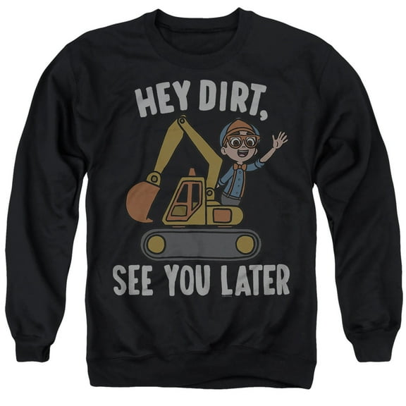 Blippi Hey Dirt, See You Later Unisex Adult Crewneck Sweatshirt, Black, 3X-Large