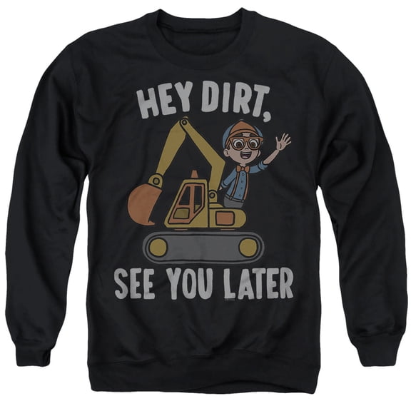 Blippi Hey Dirt, See You Later Unisex Adult Crewneck Sweatshirt, Black, X-Large