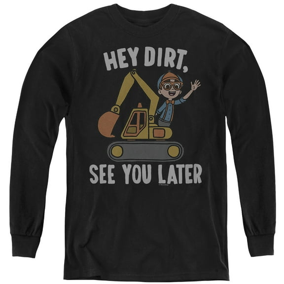 Blippi Hey Dirt, See You Later Youth Long Sleeve T Shirt, Black, Large