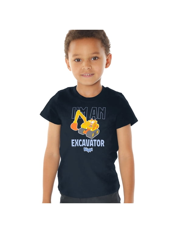 I'm An Excavator Kids T Shirt (4) for Toddler Boys and Girls, Navy
