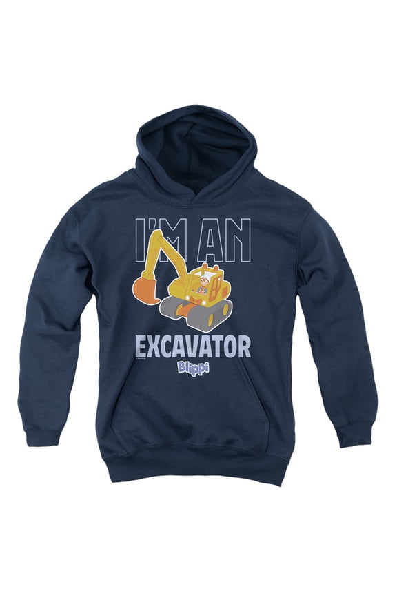 Blippi I'm An Excavator Youth Kids Boy/Girls Pull-Over Hoodie, Navy, Small