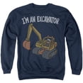 thumbnail image 1 of Blippi I'm an Excavator Unisex Adult Crewneck Sweatshirt, Navy, Large, 1 of 3