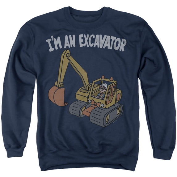 Blippi I'm an Excavator Unisex Adult Crewneck Sweatshirt, Navy, Medium