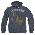 thumbnail image 1 of Blippi I'm an Excavator Unisex Adult Pull-Over Heather Hoodie, Navy Heather, Large, 1 of 3