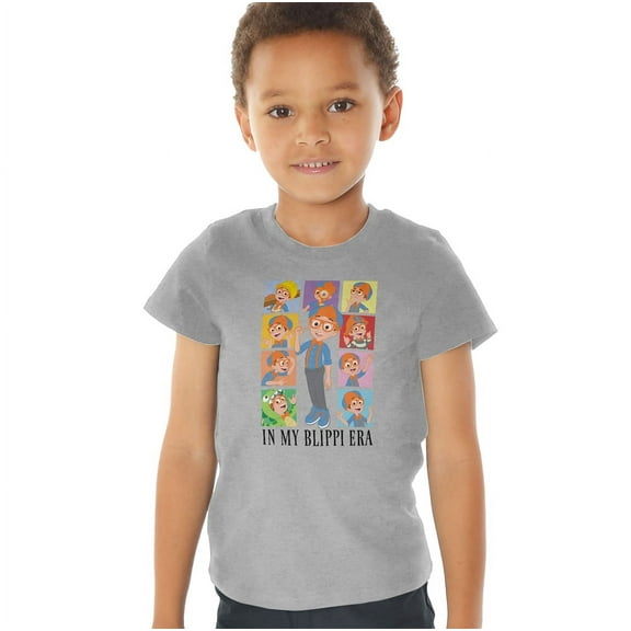 Blippi In My Blippi Era Kids T Shirt (4) for Toddler Boys and Girls, Athletic Heather