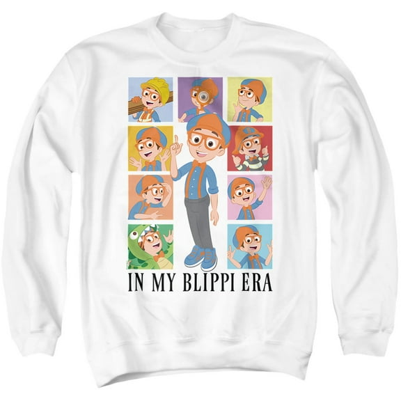 Blippi In My Blippi Era Unisex Adult Crewneck Sweatshirt, White, 3X-Large