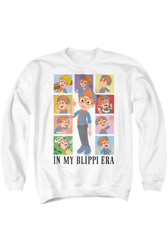 Blippi In My Blippi Era Unisex Adult Crewneck Sweatshirt, White, 5X-Large
