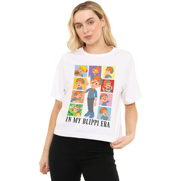 Blippi In My Blippi Era Women's Boxy Cropped T-Shirt Casual Graphic Tee