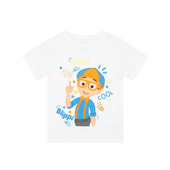 Blippi Kids Short Sleeve T-Shirt White Sizes 2T-8