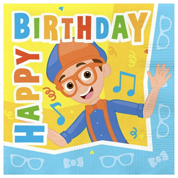 Blippi Party Napkins 16 Count - Blippi Party Supplies