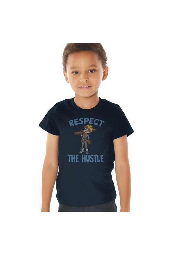 Blippi Respect the Hustle Kids T Shirt (4) for Toddler Boys and Girls, Navy