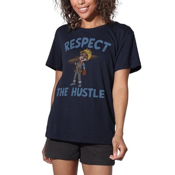 Blippi Respect the Hustle Women's Loose T-Shirt, Navy, Large