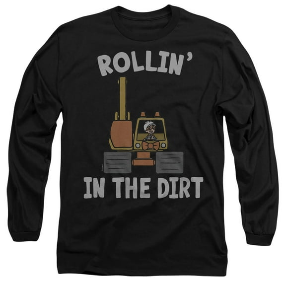 Blippi Rollin' in the Dirt Unisex Adult Long-Sleeve T Shirt, Black, Large