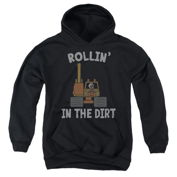 Blippi Rollin' in the Dirt Youth Kids Boy/Girls Pull-Over Hoodie, Black, Large