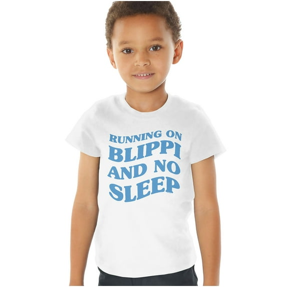Blippi Running on Blippi and No Sleep Kids T Shirt (3) for Toddler Boys and Girls, White