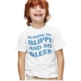 thumbnail image 1 of Blippi Running on Blippi and No Sleep Kids T Shirt for Youth Boys and Girls, White, X-Small, 1 of 3