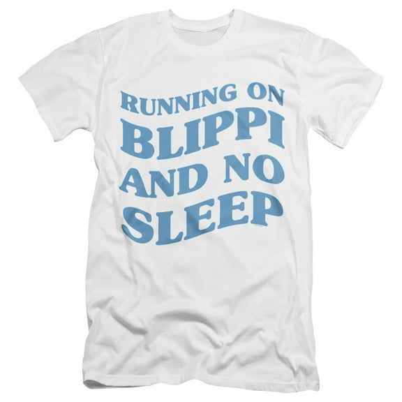 Blippi Running on Blippi and No Sleep Unisex Adult Canvas Brand T Shirt, White, Medium
