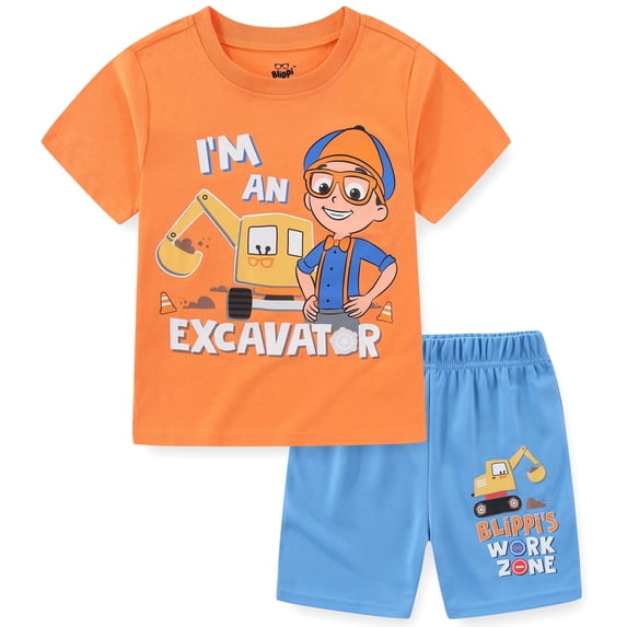 Blippi Short Sleeve T-Shirt and Mesh Short Set (Boys), 2 Piece Set, Sizes 2T-6